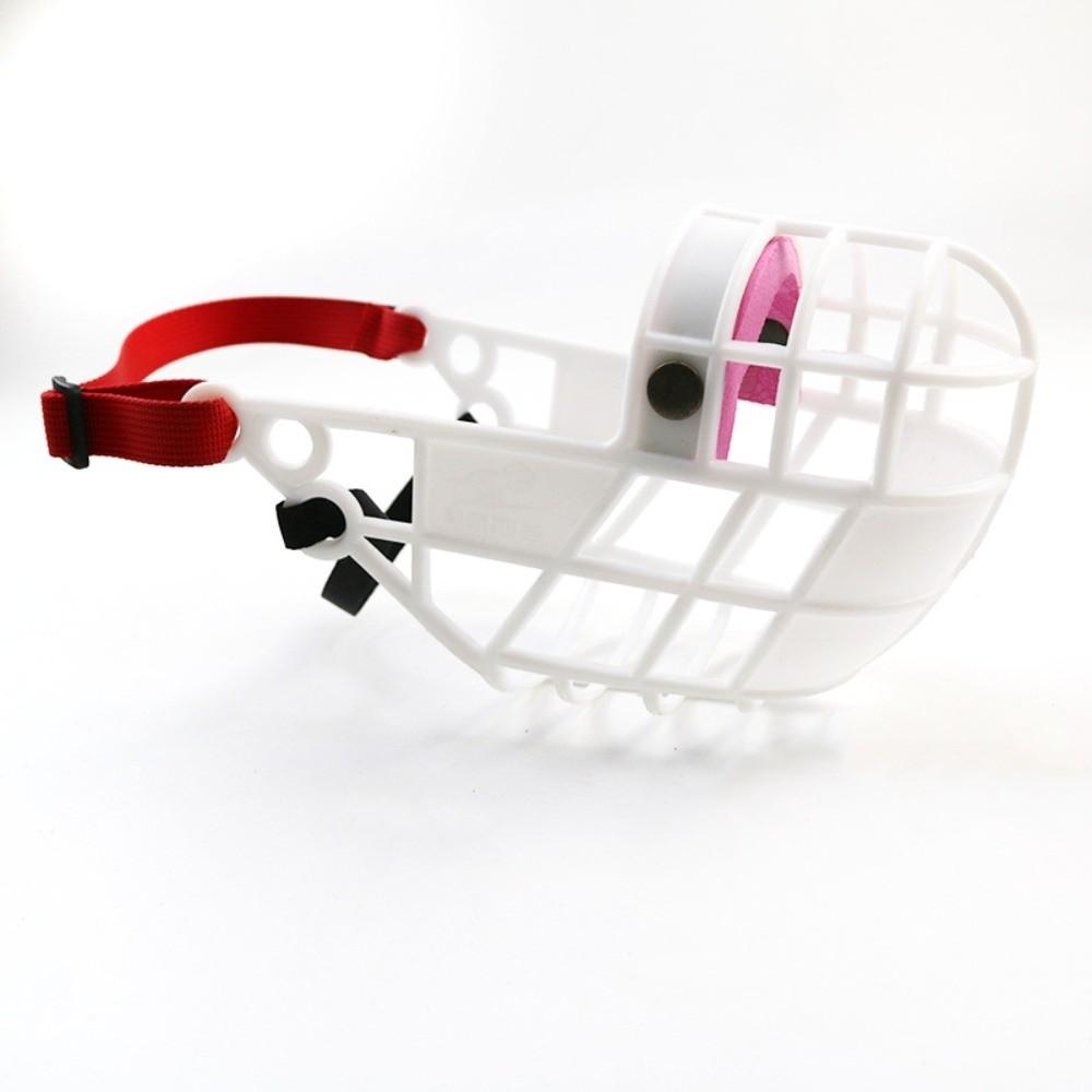 

Breathable Dog Muzzle Buckle Adjustable Dog Mouth Mask Anti-Biting Mouth Cover Stop Barking L белый