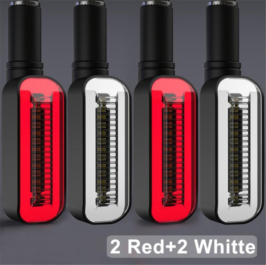 

4 Feux clignotants LED M10 pour motos, phares frein et route