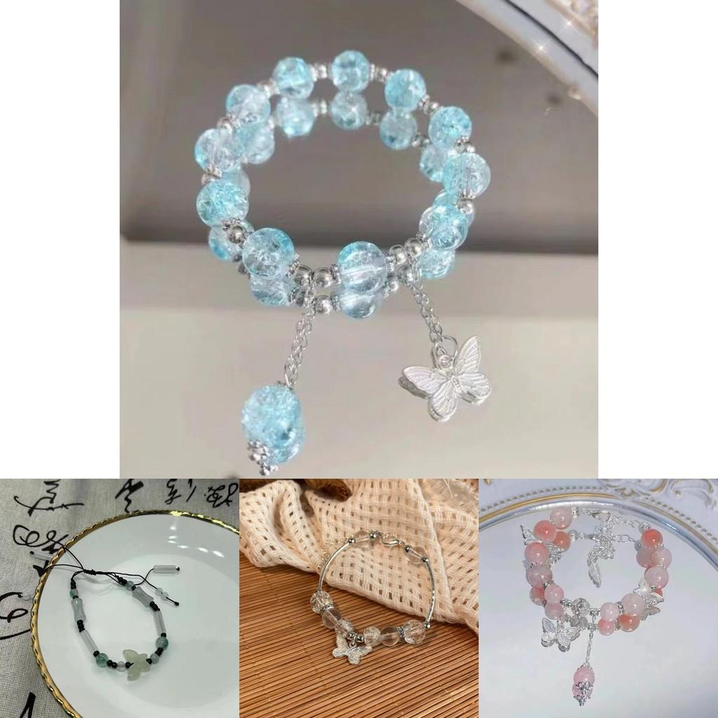 Elegant New Chinese Style Butterfly Resin Bracelet Handmade Luxurious Design For Women