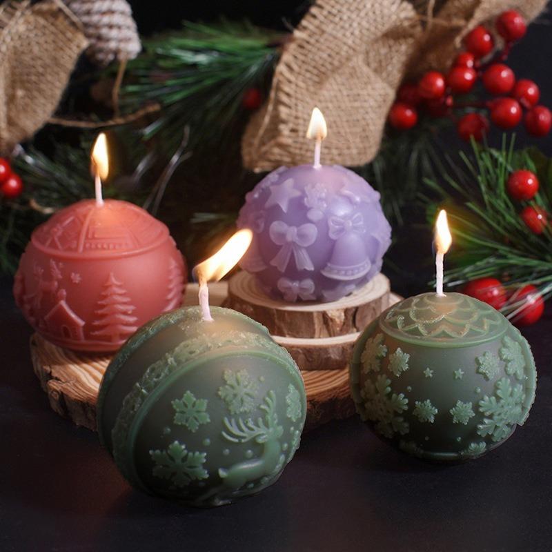 Christmas Tree Candle Mold Safe Christmas 3d Relief Candle Mold Gypsum Ornament Mold Non-Toxic For Christmas Decorations Home