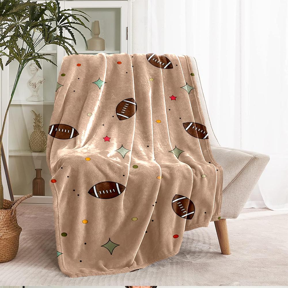 American Football Theme Printed Blanket - Perfect for Couch, Bed, Travel & Outdoor Use | Machine Washable, Cozy & Durable.