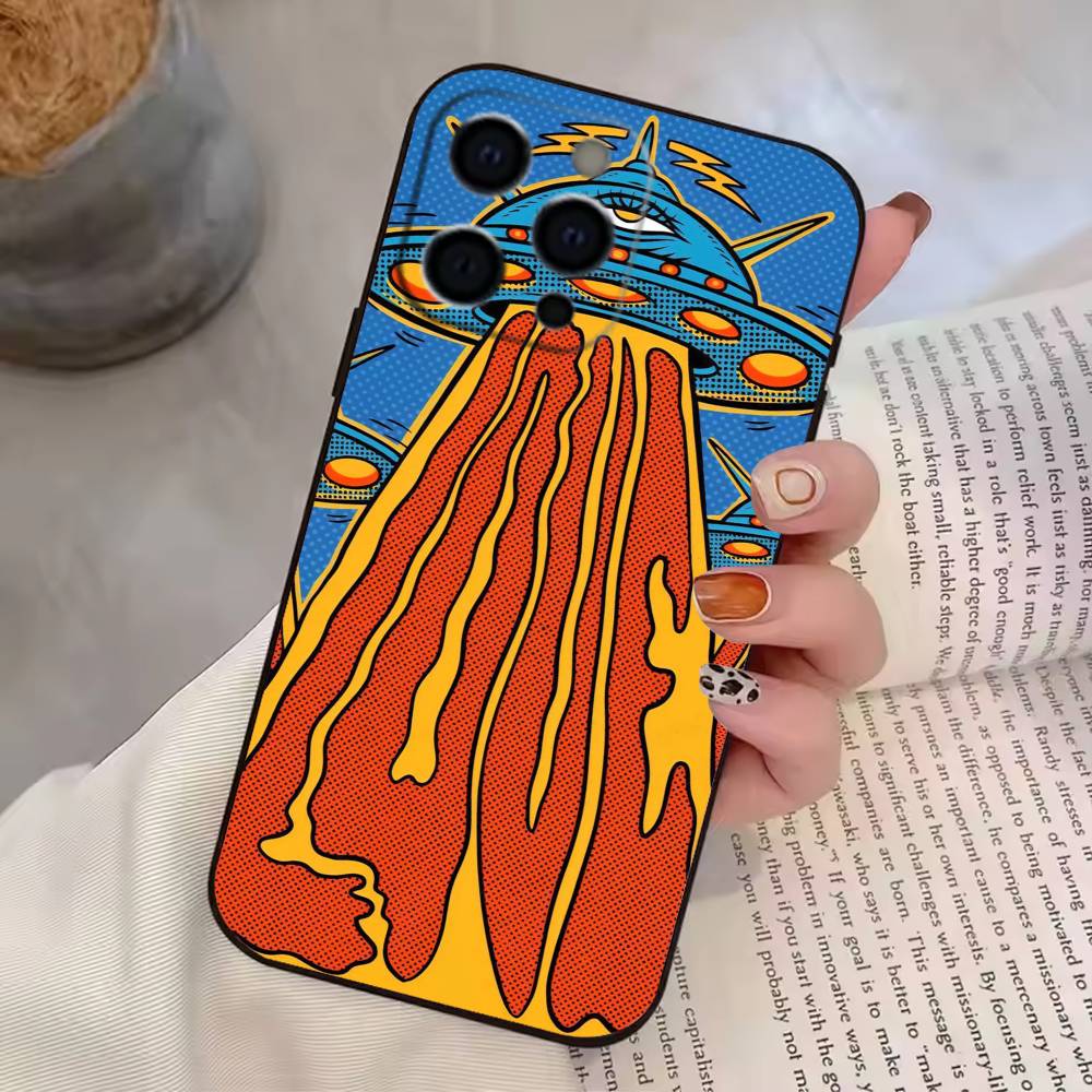 Aesthetics Cartoon Alien Space Phone Case Silicone Soft For IPhone 17 16 15 14 13 12 11 X XR Plus Pro Max Plus