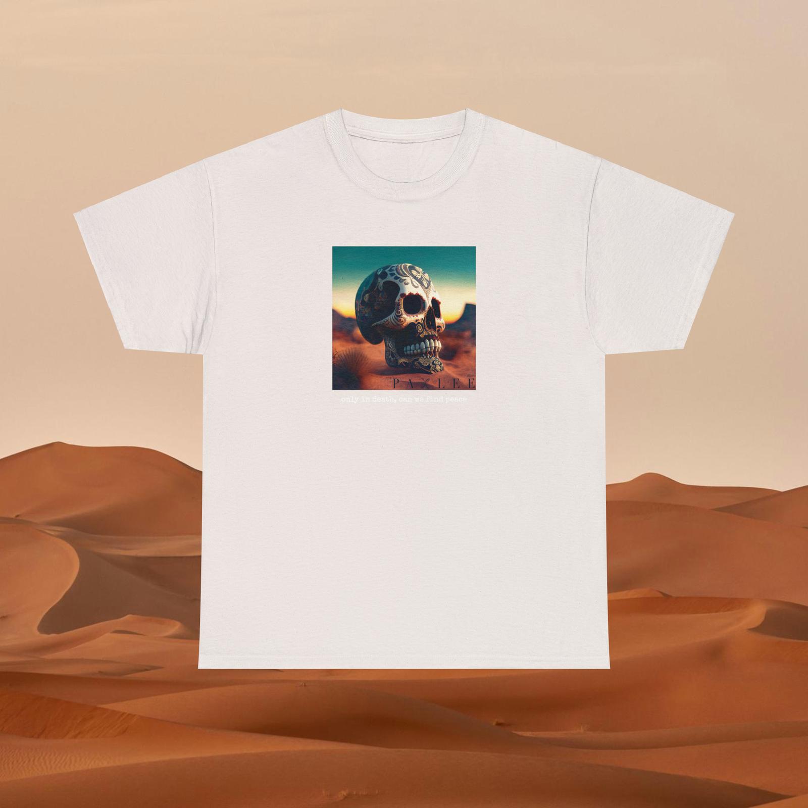 

Premium Unisex Cotton Graphic T Shirt, Dia de los Muertos Skull in Desert 5XL різнокольоровий