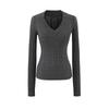 American Girl V-Neck College Style Slim Cable Knit Sweater