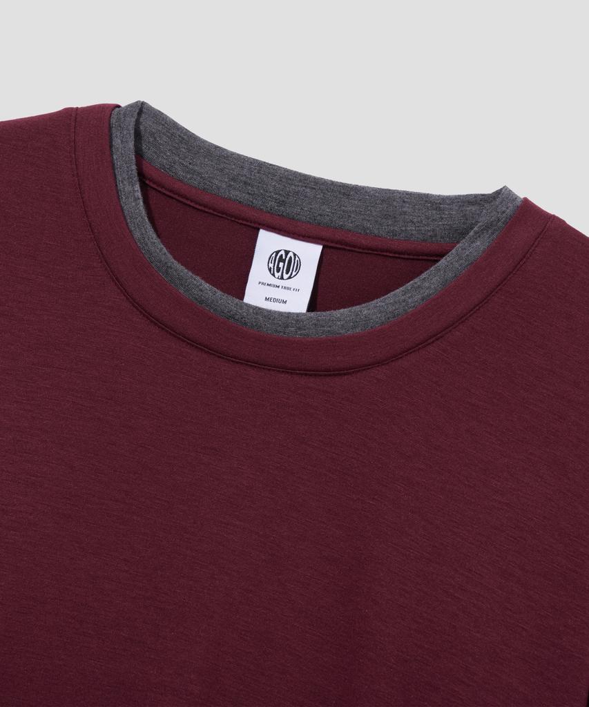 AGOD Soft Layered Long Sleeve [Burgundy]