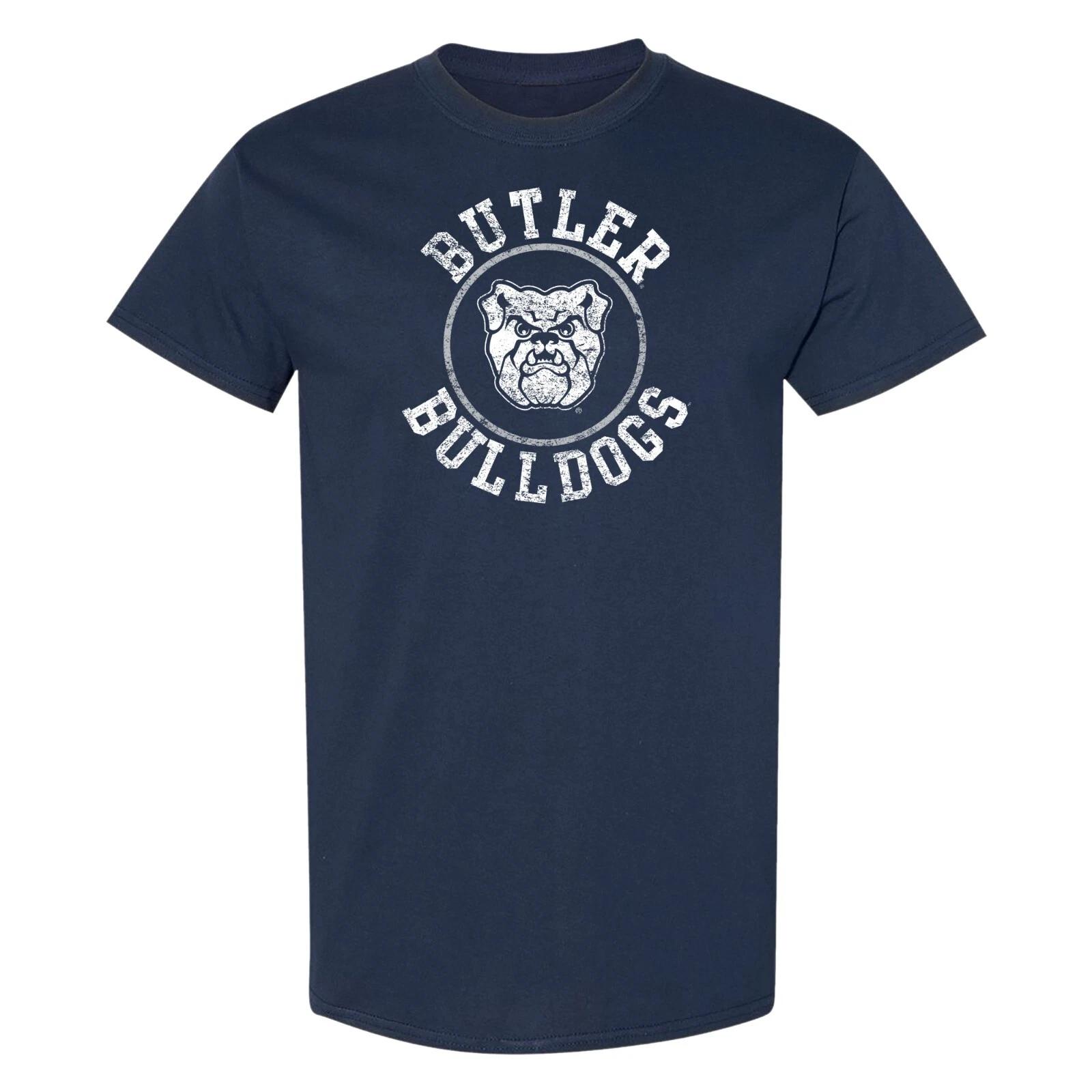 Butler Bulldogs Distressed Circle Logo Womens T-Shirt - Navy S