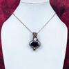 Shungite Gemstone Pendant Rainbow Moonstone Jewelry Copper Wire Wrapped Pendant