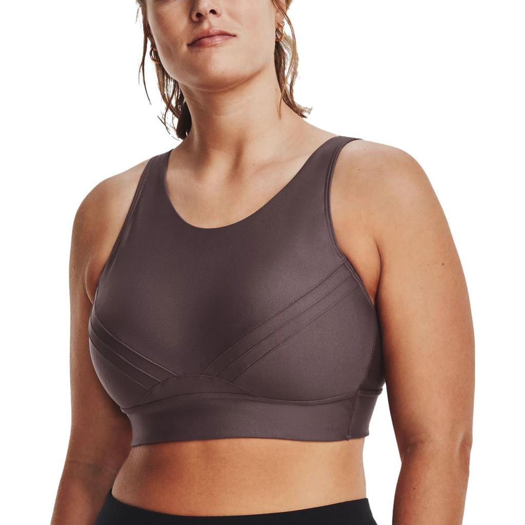 Under Armour Infinity Solid Fitted Pullover Medium Support Sports Bra Women Underwear Chestnut 1376883-057
