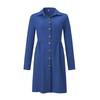 Spring Autumn Long Sleeved Corduroy Shirt Dress Single-breasted Loose Casual Shirt A-line Slim Fit Party Dresses Fashion Elegant Office Lapel Clothing