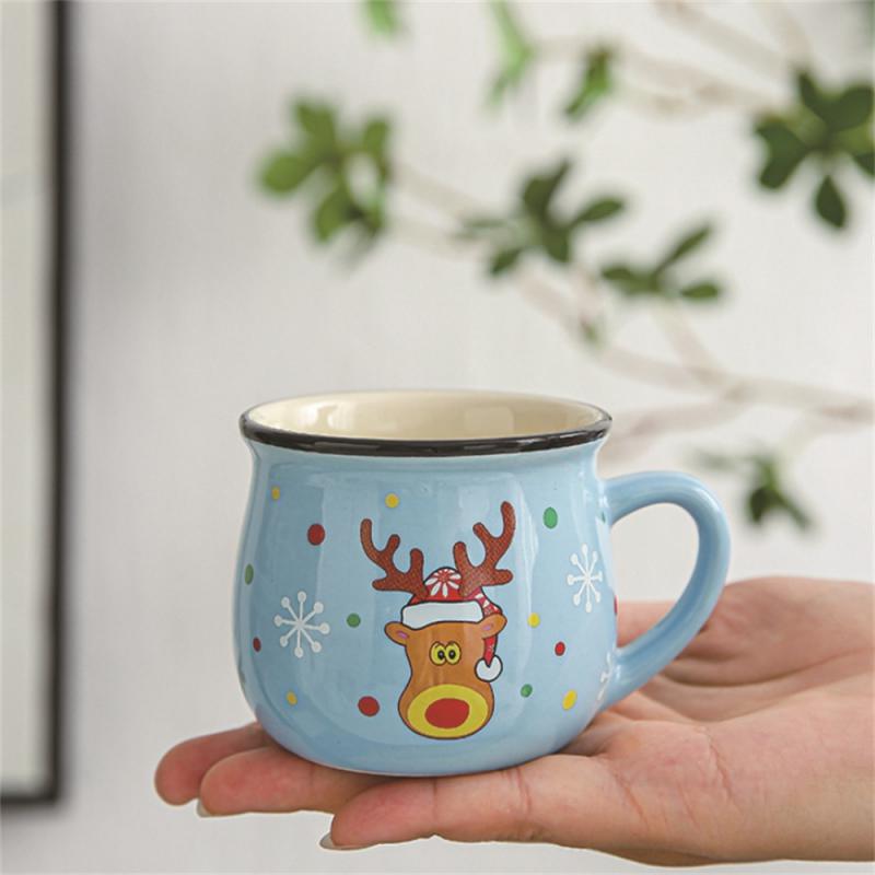 Ceramic Christmas Mousse Mug Cartoon Santa Cup Coffee Cup For Office Home Baking Dessert Breakfast Milk Mug For Kids Xmas Gift