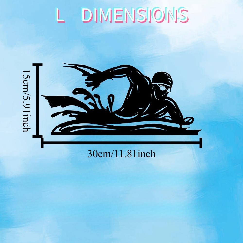 

Swimming Metal Wall Art, Dynamic Iron Mural Weather Resistant for Home Gym Pool Fence Decor, Sports Gift for Fans Farmhouse Hanging Ornament 12in