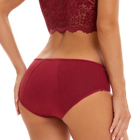Bawełniane majtki hipsterki dla kobiet Miękkie Pełne Krycie Średni Stan Bielizna na okres Obfity przepływ Nieprzeciekliwe Majtki menstruacyjne