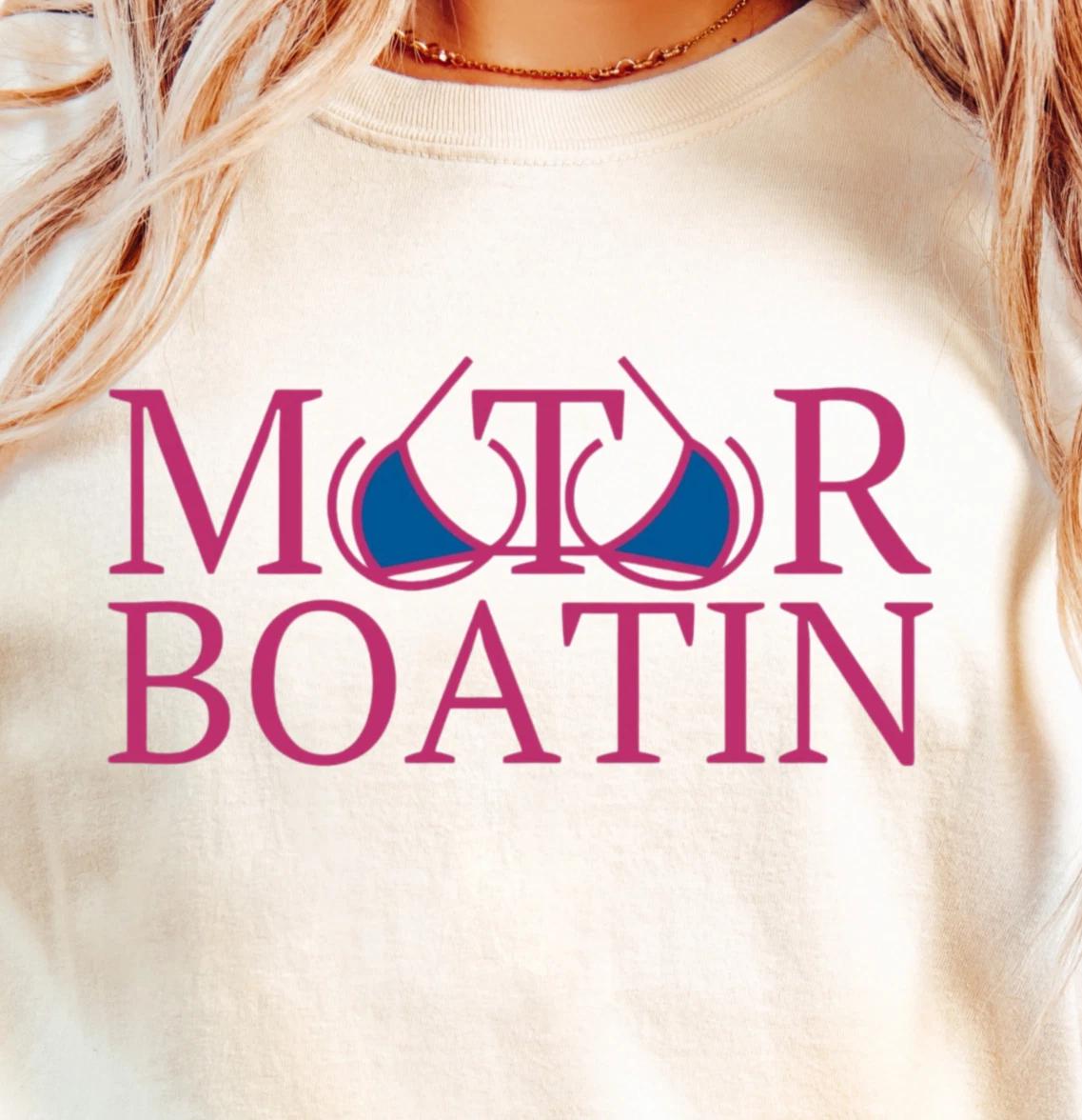 Motor Boatin  T-shirt, Summer Vibes, Boat Lovers Shirt, Fun Boating Tee M