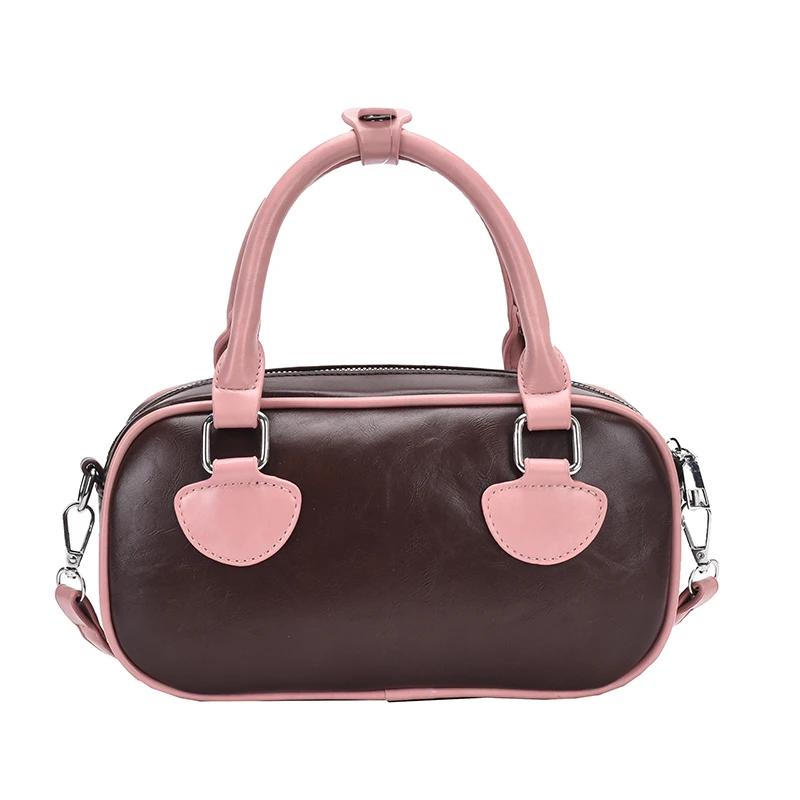 

Женская сумка через плечо с однотонной строчкой, внутренним карманом на молнии, высокое качество, модная