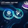 Cup Holders LED Car Water Cup Pad Rechargeable Auto Atmosphere Lamp For Volkswagen VW GTI Polo Golf Passat Tiguan Arteon Touareg