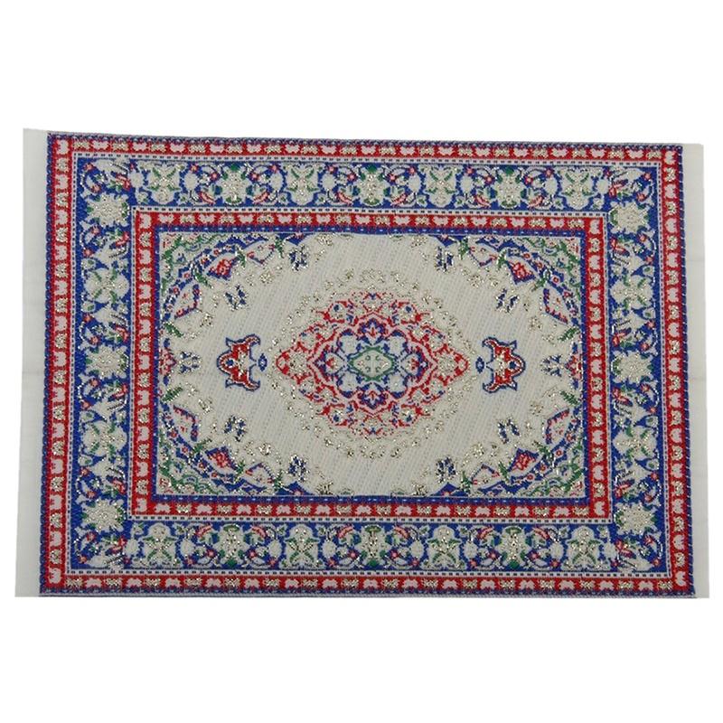 Puppenhaus-Miniatur-Dekoration, Bodenteppich, mehrfarbig (Größe: 14 cm x 10 cm)