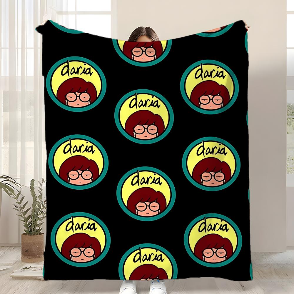 Cartoon Daria Throw Kid-Friendly Flannel Throw Blanket Soft Warm Anti-Static Washable All Season 75x90cm