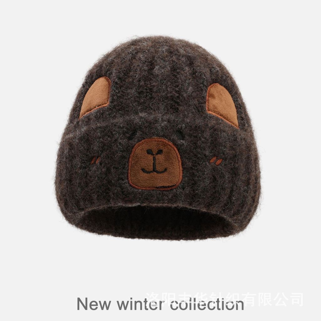 

Capybara Animal Knit Hat With Warmth And Windproof For Fall Winter Fashion Caramel
