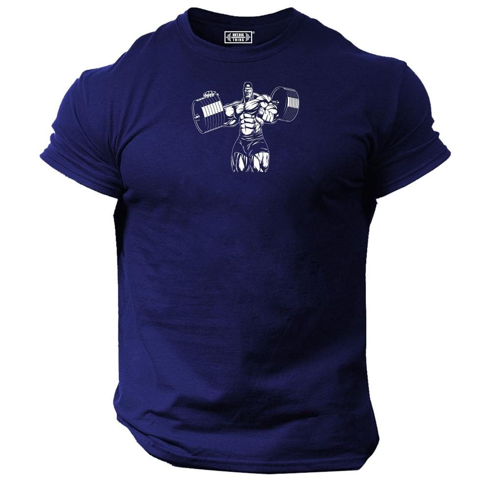Weight Bar T Shirt Gym Clothing Bodybuilding Workout Exercise Muscles Boxing Top