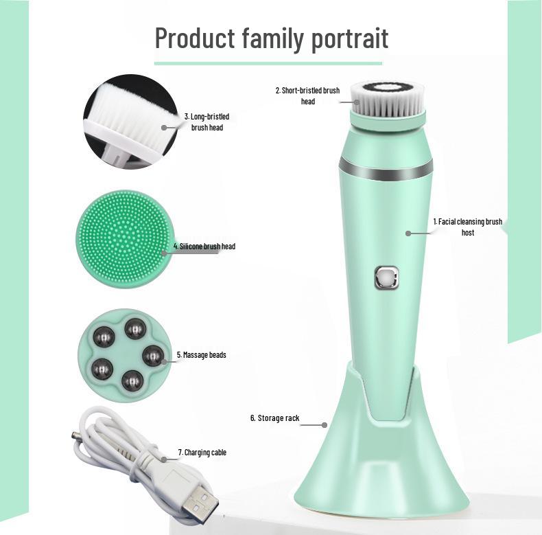 Elektrický silikonový obličejový čisticí kartáček na černé tečky a čištění pórů