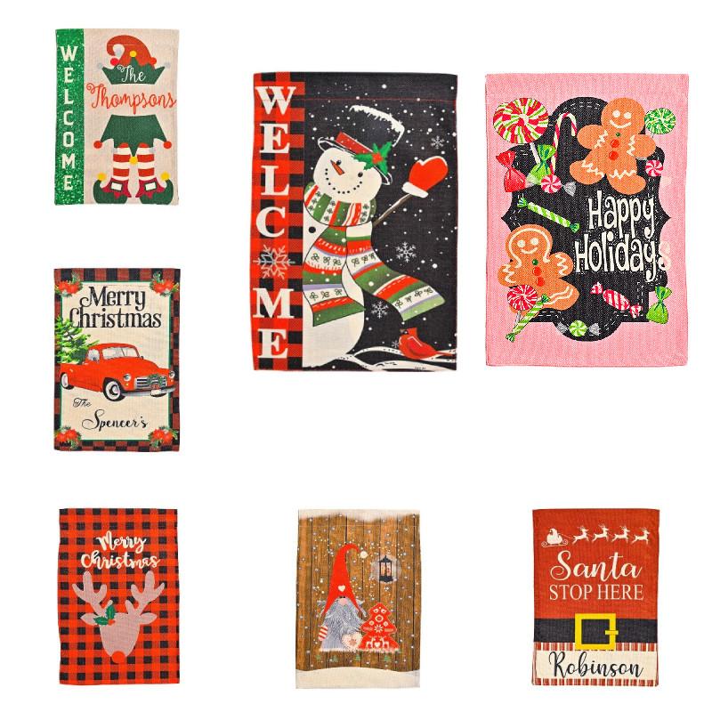 Vibrant Christmas Garden Flags With Cartoon Patterns Perfect For Festive Outdoor Dcor