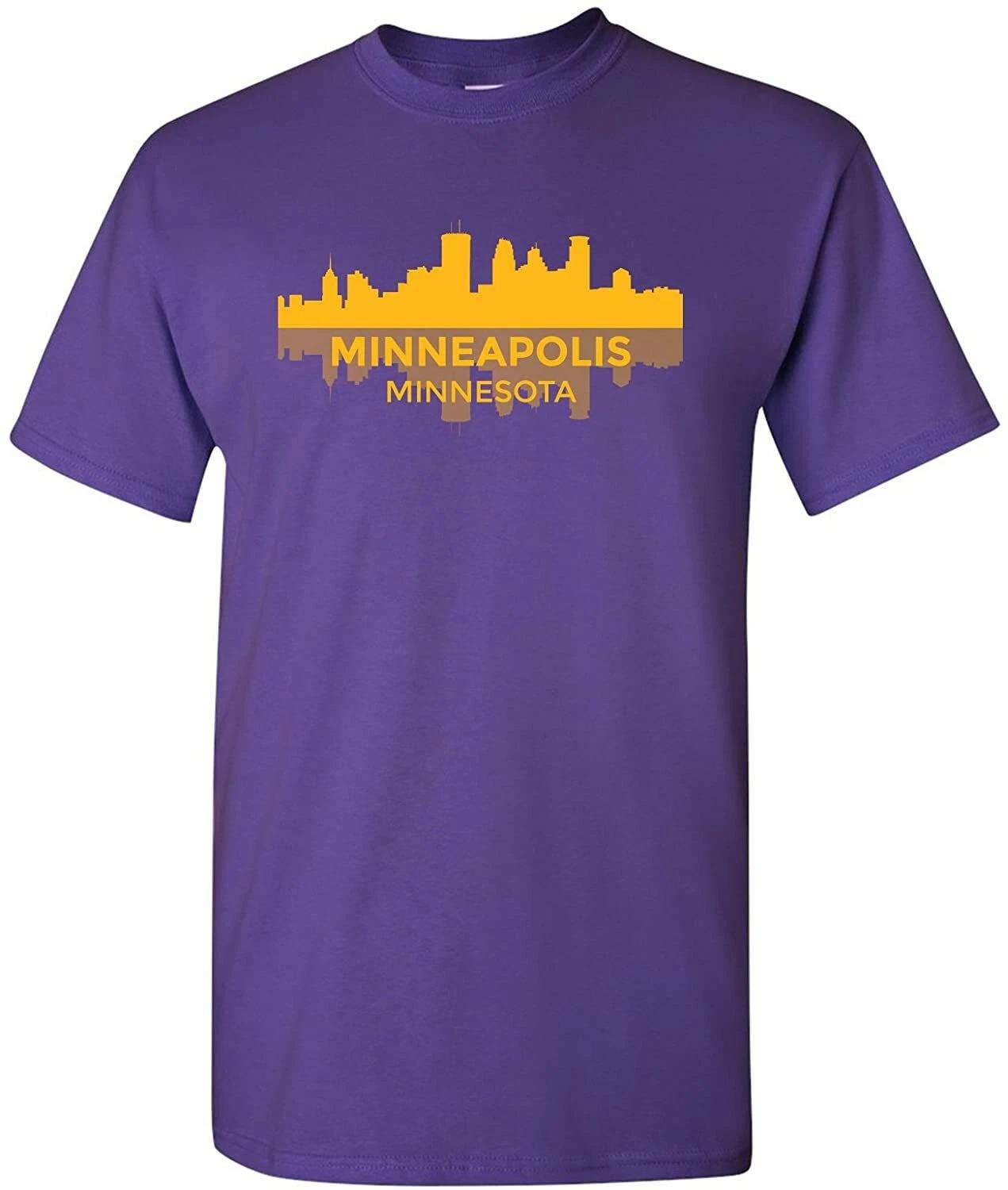 Minneapolis Minnesota Skyline - State City Hometown Pride T Shirt - Purple L