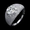 Top-Selling 3 Carat Moissanite Hip-Hop Ring, S925 Silver, Trendy European and American Style