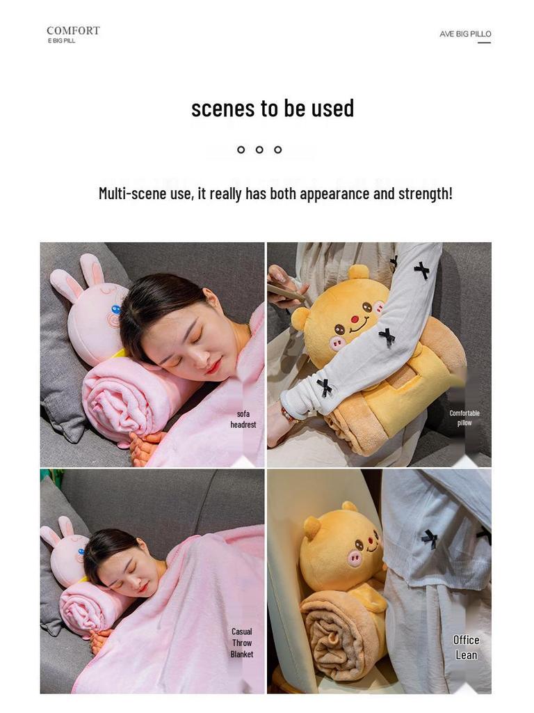 3D Cartoon Plush Doll Blanket - Office Nap & Air Conditioning Cover, Gift for All Ages