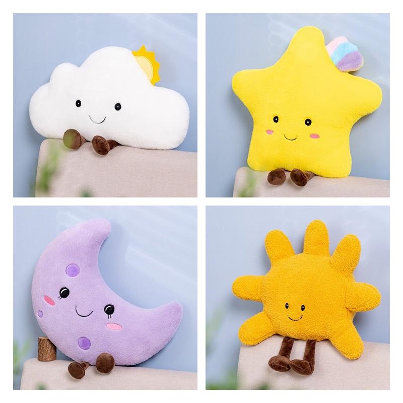Cute Starry Sky Series Plush Toy Cushions With Soft Fluffy Clouds And Stars