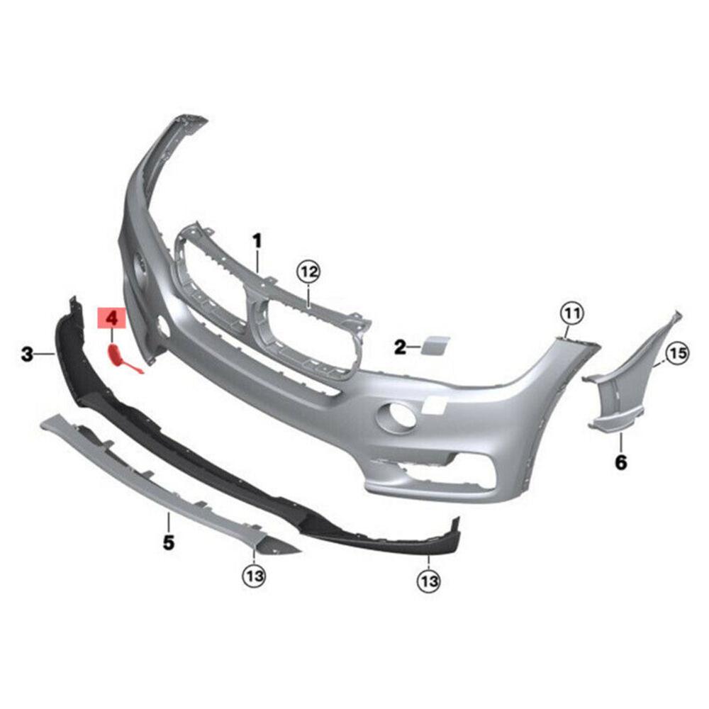 Front Bumper Hole Cover Tow Eye Cap Tow Hook Unpainted For BMW X5 F15 2014-2018