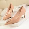 Fashion Newest Kitten Heels Metal Rhinestones Woman Pumps Wedding Shoes High Heels Shoes Black Apricot Sexy Party Shoes Large Size 41