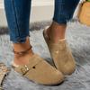 Comwarm Fur Lined Clogs Slippers for Women Men Winter Fuzzy Cork Slippers Fur Cork Mules Short Plush House Shoes Zuecos Mujer