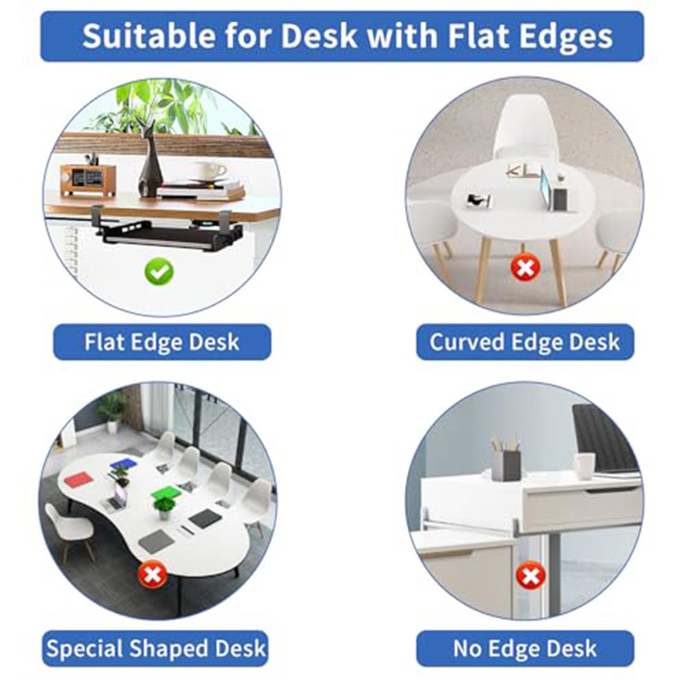 Adjustable Under Desk Laptop Mount Steel Holder Space Saving Computer Organizer With Anti Slip Pads For Office Home Workstation