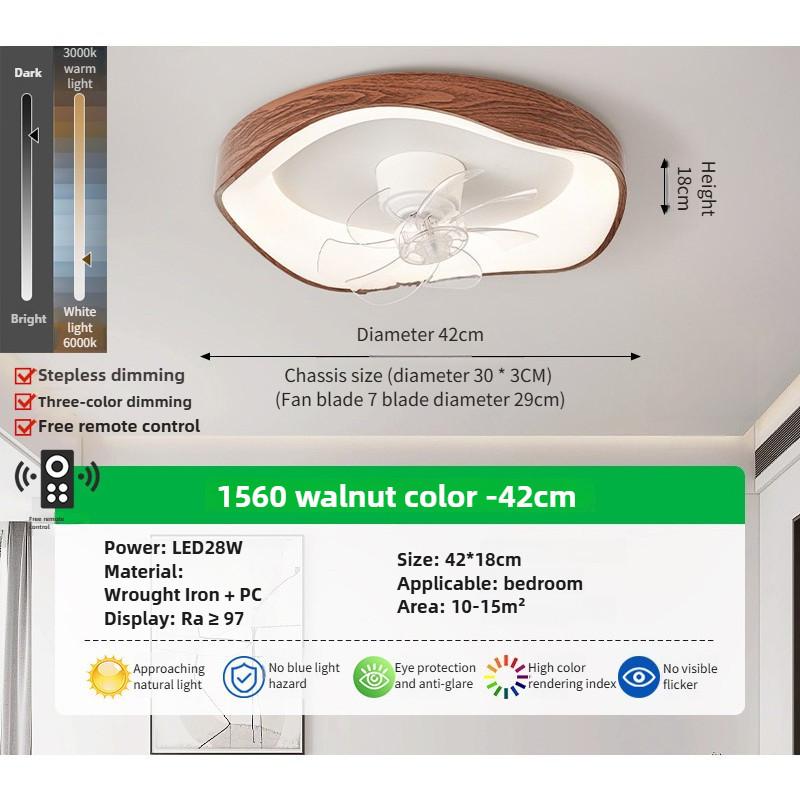 Japanese Style Moving Head Fan Light Simple Retro Bedroom Ceiling Light With Fan 6-speed Adjustable Children's Room Fan Lamp