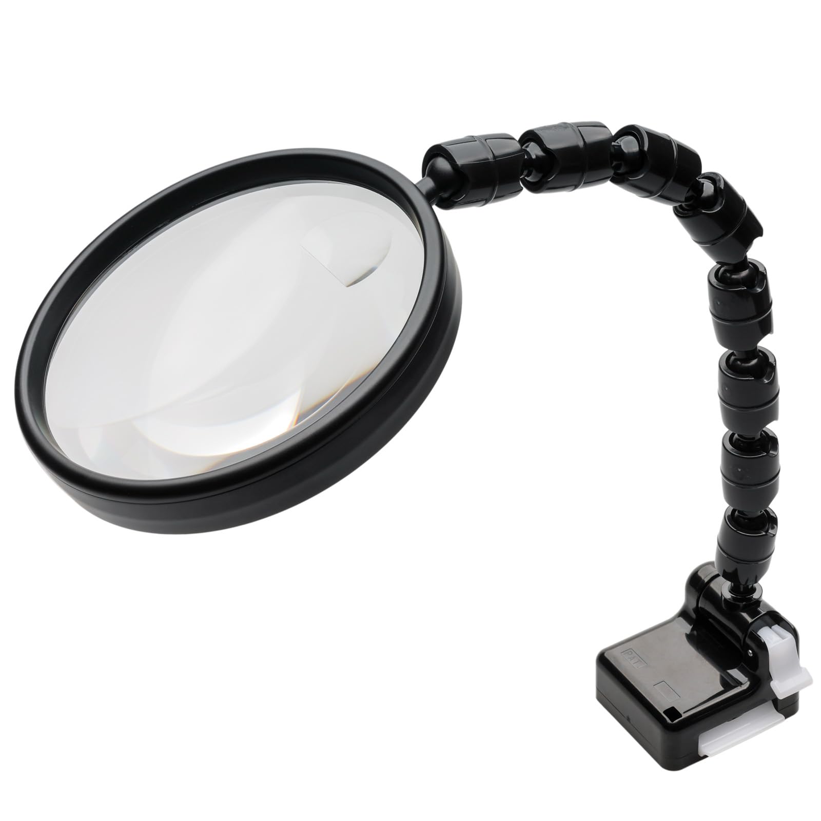 

MIZAR-TEC KL-1720PM Magnifying Glass, Plastic Lens, 2x Magnification, 4x Small Lens, 100mm Lens Diameter, Flexible Gooseneck Magnifier with Magnetic
