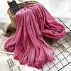 New 190*80cm Artistic Style Striped Cotton Linen Scarf Shawl Men's and Women's Same Style Mori Foulard En Mousseline Scarves