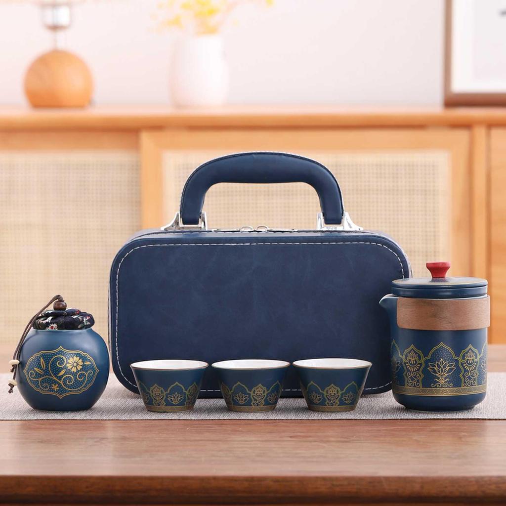 Portable Ceramic Gongfu Outdoor Tea Set with Kuaike Cups - Ideal for Business Gifts and Travel.