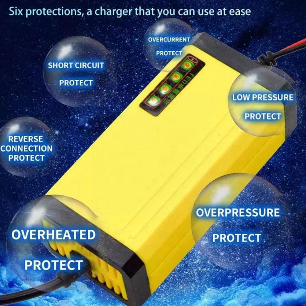 12V 3A Car Battery Charger LED Display 100-240V EU US Smart Car Motorcycle Charger For 12V 2AH-20AH Lead-acid Battery NEW N2G5