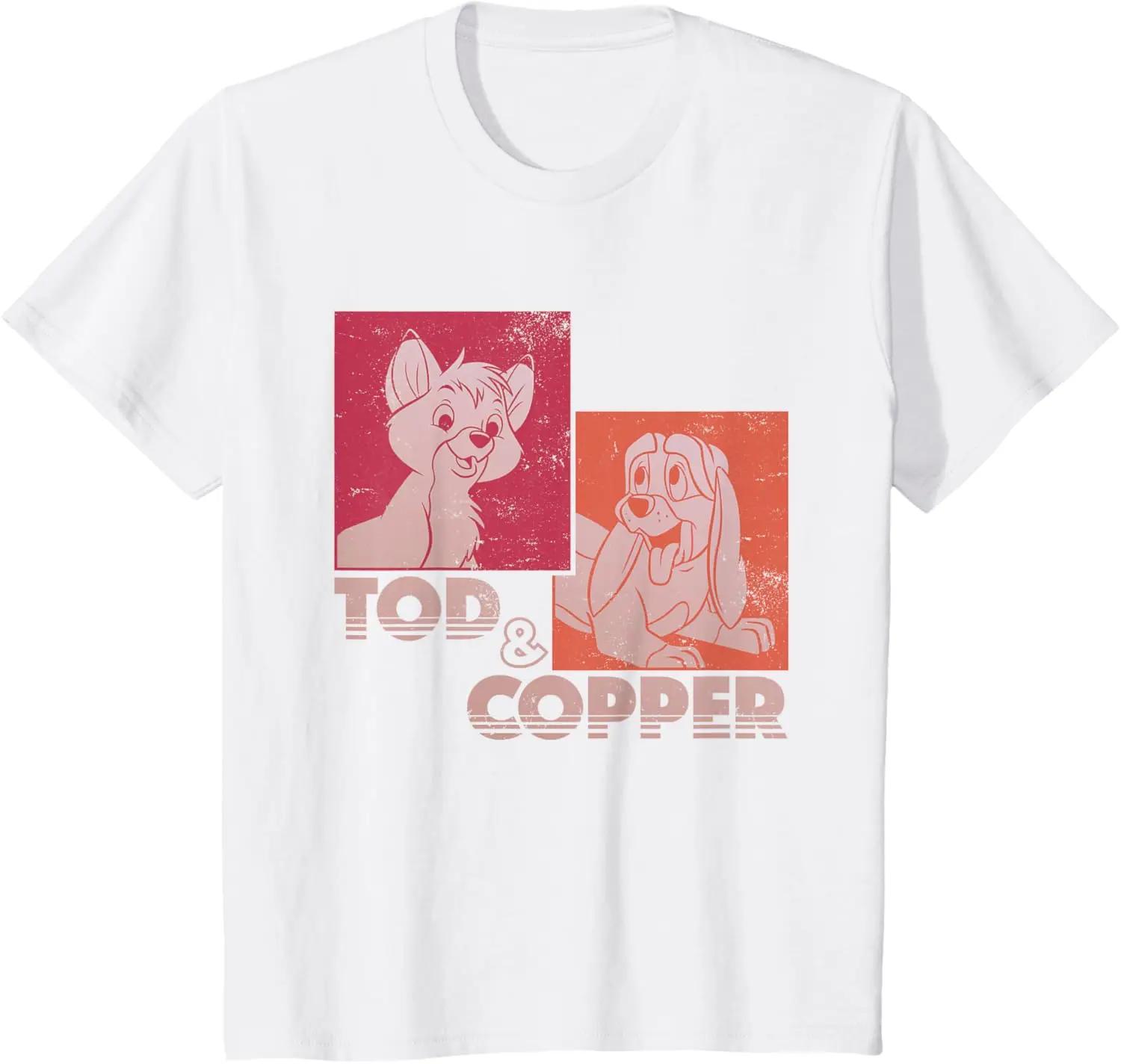 Hitte Mode Disney De Vos en de Hond Tod & Koper Retro T-shirt S-4XL Vier Seizoenen XXXL wit