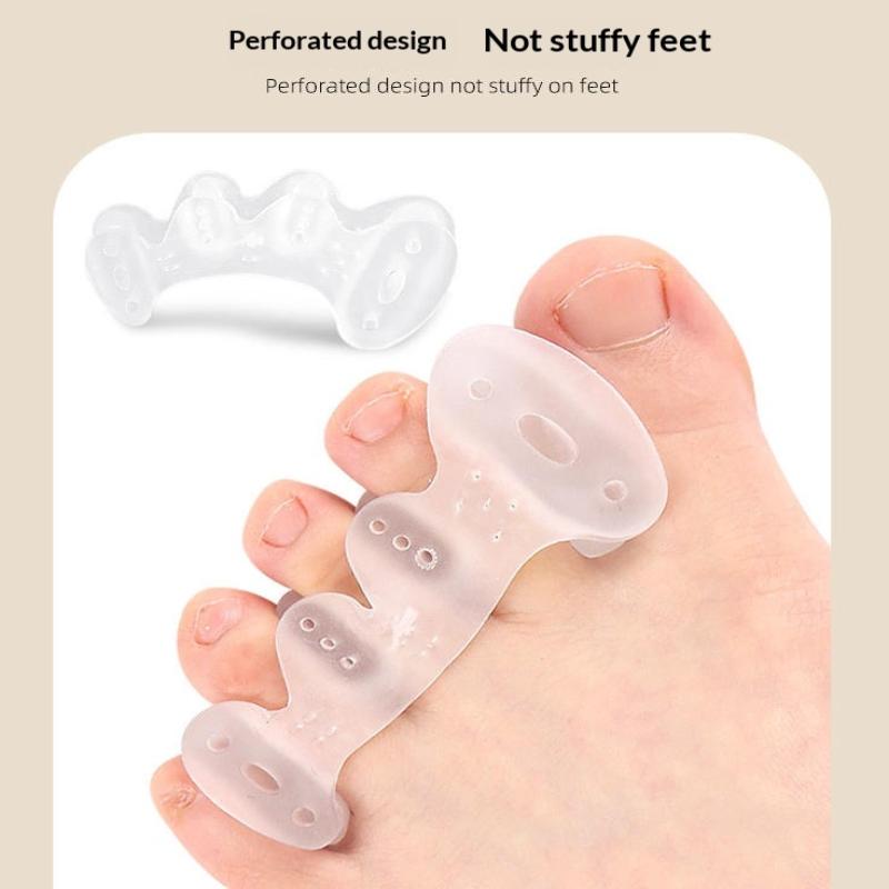 1 Paar Zehenspreizer mit Löchern korrigieren Fuß- und Hallux-valgus-Schmerzen, Plantarfasziitis und verbessern die funktionelle Beweglichkeit.