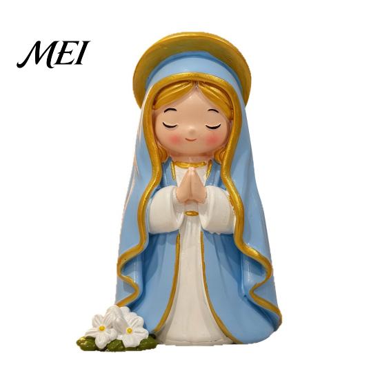 Desktop Resin Ornament Cute Girl Figurines, Mini Praying Collectible Figure, Figure Little Statue Ornaments for Home Office Decor Creative Accessory 1pc