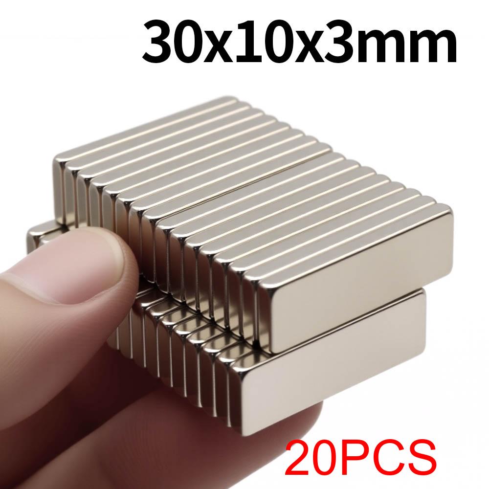 30x10x3mm Superstarker Neodym-Magnet N35 NdfeB Permanentmagnetischer Magnetblock Leistungsstarke Magnete Kühlschrank