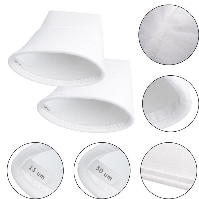 Bolsa Filtrante Piscina [Lote 2] 15 Micras + 30 Micras Compatible Desjoyaux F15 PF180 PFI180 PFI181 PF250 58x33cm Ø21cm Phonillico®