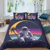 Cartoon Astronaut 3D Printed Polyester Pillowcase Quilt Cover Two Or Three-Piece Set Can Be