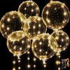 10Pcs LED Light Up Bobo Balloon with Light String Transparent Bubble Ballon Birthday Party Wedding Decoration Christmas Supplies