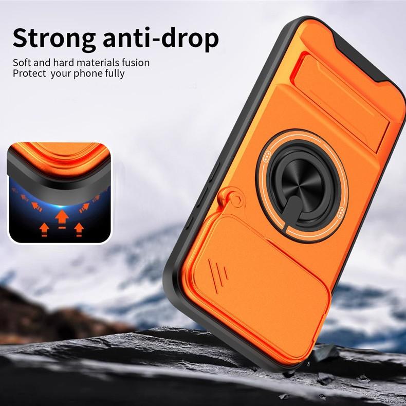 For Motorola Moto Edge 70 60 50 Fusion G86 G75 G54 G55 G67 Case Slide Camera Cover Lens Protector with 360 Rotating Ring Kickstand Shockproof Phone