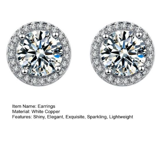 Yousheng Zirkonia Steckohrringe 1 Karat Diamant-Optik Ohrringe Elegant 360 Glänzend Schmuck für den täglichen Gebrauch Party Geschenk