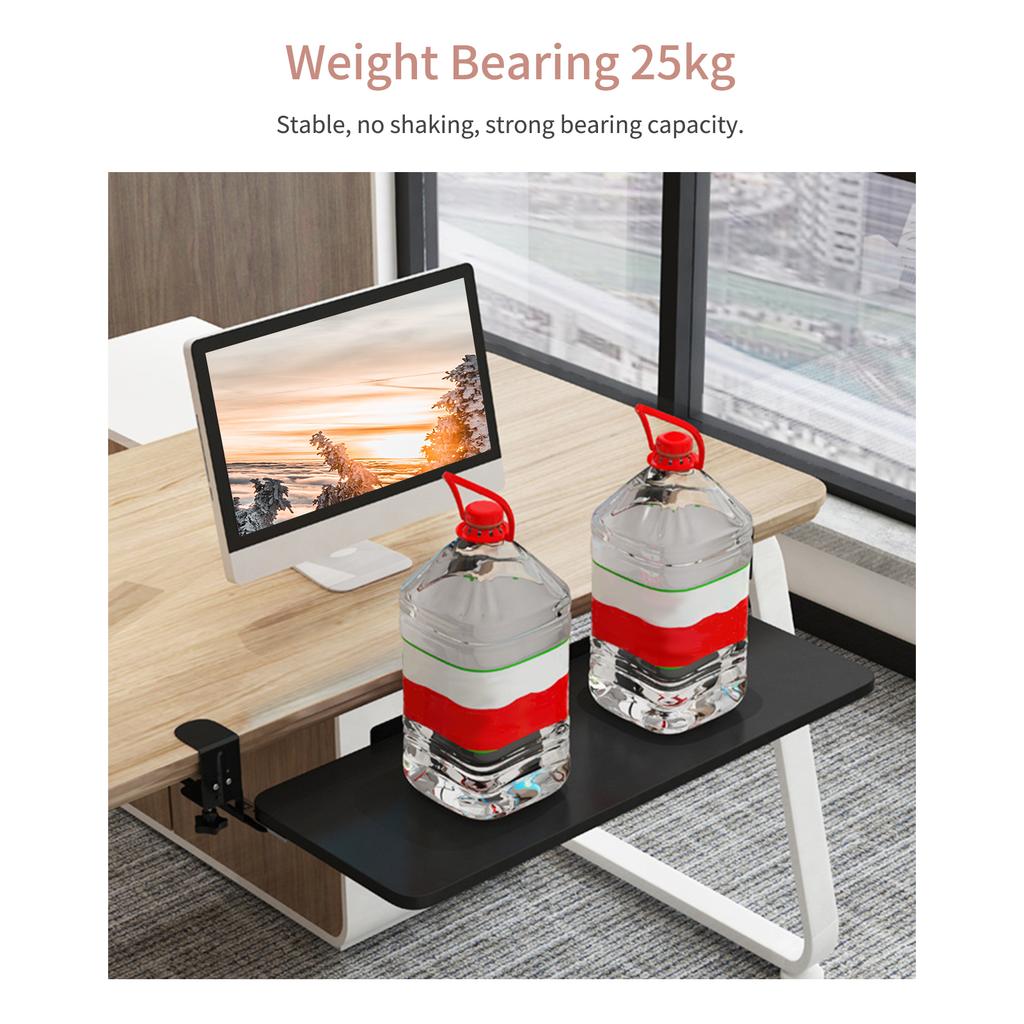 Keyboard Tray, 25kg Capacity, Under Desk Extension Keyboard Tray with Removable Rail Bracket for Typing, for Home or