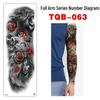 Waterproof Full Arm Customizable Big Flower Tattoo Stickers - TQB081-100