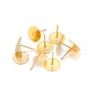 Gold Stainless Steel DIY Earring Studs with Notched Pins & Flat Bottom Backs